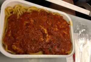 A spaghetti chicken dish.